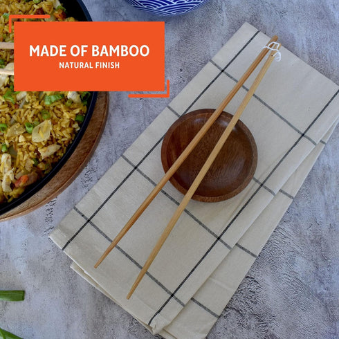 IMUSA 4 Pack 13.5" Bamboo Cooking Chopsticks,Brown...