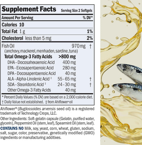 ANDREW LESSMAN Essential Omega-3 Mint - 60 Softgels - Ultra-Pure, High Potency Omega-3 Oils. High DHA, No Stomach Upset, No Contaminants, No Mercu...