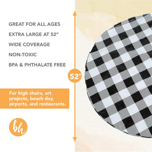 BooginHead SplatMat 52" Extra Large Waterproof Floor Mat for Under High Chair, Marble Swirl...