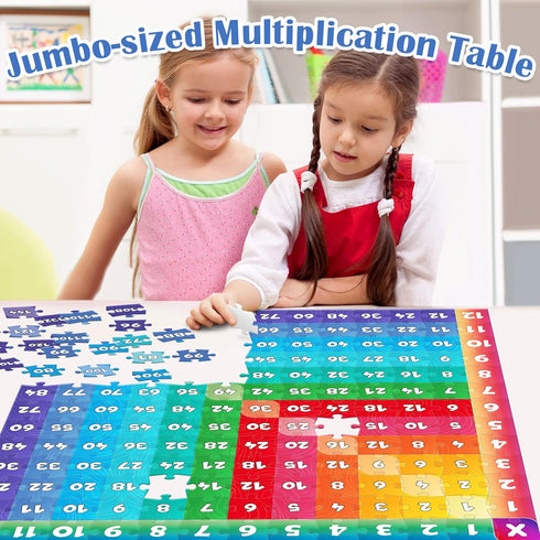 Multiplication Chart Puzzle,21" x 21" Multiplication Game Table for Kids Ages 7+, Math Game Math Manipulatives Learning Educational Toy - 1st,2nd,...