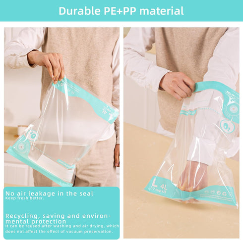 Sous Vide Bags Reusable, BPA Free Food Vacuum Sealer Bags, Double-sided 20C, Vacuum Food Storage Bags for Sous Vide Cooking/Microwave Heating, 20p...