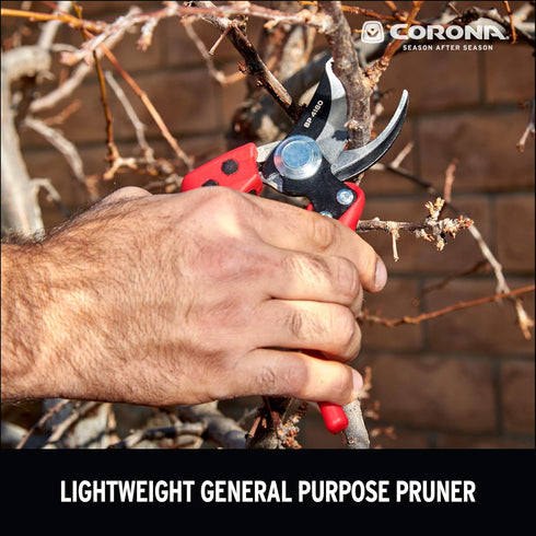 Corona BP 4180 Non-Stick Steel Angled Bypass Hand Pruner-5/8 Inch Cut Capacity Stem and Branch Garden Shears, 3/4 in, Red...
