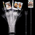 Geiserailie 50 Pieces Flower Card Holder Stick Clear Plastic Floral Picks 9.4'' 12.2'' Transparent Fork Straight Head Photo Card Holder Floral Sti...