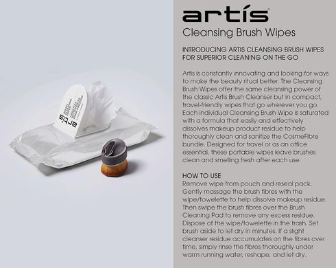 Artis Brush Cleansing Wipes, 30 Count, White...