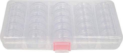 The Beadsmith Personality Case, Clear Plastic Bead Storage Case with 25 Removable and Stackable Jars, includes 5 screw top lids, Organizer Storage...
