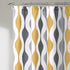 Lush Decor Mid Century Geo Shower Curtain, 72" x 72", Gold & Gray...