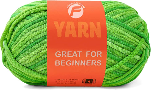Beginner Easy Yarn for Crocheting and Knitting;120yas/3.5oz; Soft Cotton Blend Yarn for Beginner with Easy-to-See Stitches; Weight Medium #4;Yarn ...