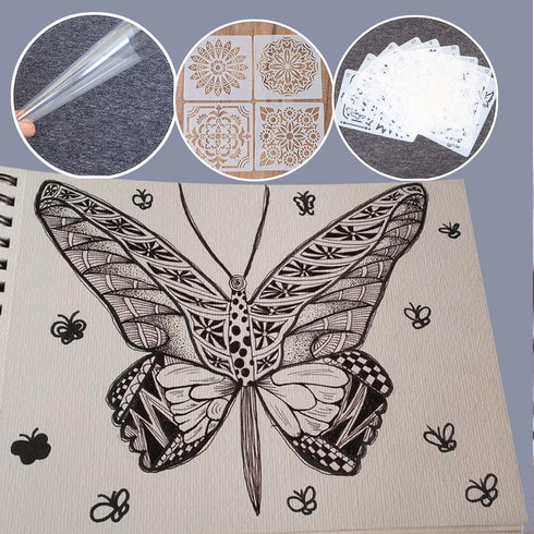 15 Pcs 7.5 mil Blank Stencil,8.5" x 11" Milky Translucent PET Stencils Sheets,Square Stencil Template Reusable Template Material for Making Your O...