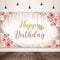 Happy Birthday Backdrop Decorations for Women Background Party Supplies Rose Backdrop Photography for Girls Boys Floral Glitters Banner Wedding Ba...