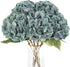 Artificial Flowers Silk Hydrangea Flowers with 5 Heads Fake Flower Bunch Bouquet for Home Wedding Party Decor DIY (Lake Bule?5 Flower Heads)...