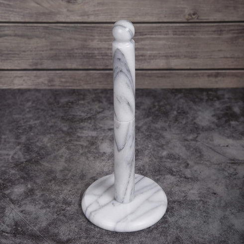 Creative Home Natural Marble Paper Towel Holder Kitchen Towel Dispenser Stand, 5.5" Diam. x 12.5" H, Off-White (Color May Vary)...