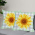 2 Pack Waterproof Sunflower Pillow Covers 16x16 Inch Green Buffalo Plaid Yellow Floral Throw Pillow Cases Spring Summer Holiday Farmhouse Decorati...