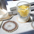 Natural Agate Coaster Set of 4, 3.5-4" Crystalline Geode Stone Coasters for Drinks Coffee Table Decor Agate Slices Glass Cups Holder for Home Gues...