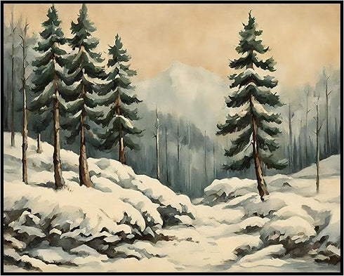 Posterizer 1 pcs-snowy winter scene of trees and nature 9-Landscape & Nature Art-GIft for Men Women Teens-Living Room Bedroom Decor- unframed wall...