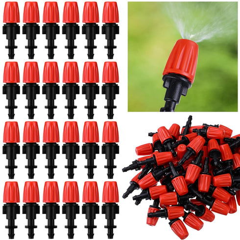 80 Pcs 1/4 Inch Drip Emitter Irrigation Drippers Misting Nozzles Adjustable Micro Spray Irrigation Emitters for Garden Agricultural Irrigation Pat...