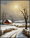 Posterizer 1 pcs-beautiful scenary of snowy winter in oil painting style-6-Landscape & Nature Art-GIft for Men Women Teens-Dining Room Decor- unfr...