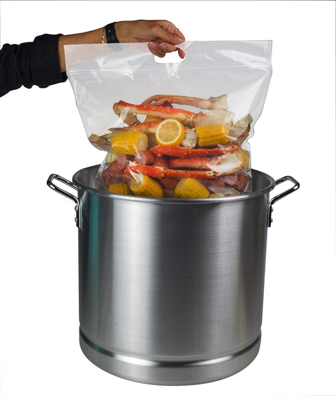 Seafood Boil Bags Large (pack of 5) Ideal Boil Bag for fish, crab, shrimp, crawfish and veggies - cooking and storage bag...