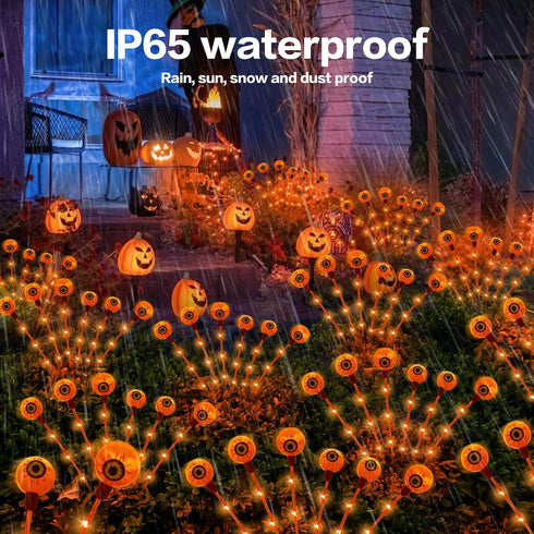 Scary Eyeballs Solar Halloween Lights Outdoor,2PACKS 12LED Halloween Decorations with 3D Floating Scary Eyeballs Magic Lights,Solar Spooky Lights ...