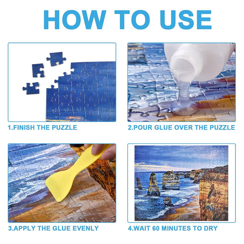 YAKAMOZ Updated Jigsaw Puzzle Glue with Applicator for Adults and Children Clear Water-Soluble Special Craft Puzzle Glue, Non-Toxic and Quick Dry ...