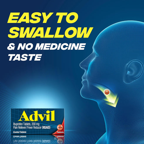 Advil Pain Reliever and Fever Reducer, Pain Relief Medicine with Ibuprofen 200mg for Headache, Backache, Menstrual Pain and Joint Pain Relief - 30...