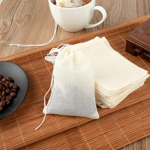 20PCS Spice Bags for Cooking Soup Herb Bags for Cooking Soup Muslin Tea Bags with Drawstring, Reusable Tea Bags for Loose Tea Bags, Coffee Bags, S...