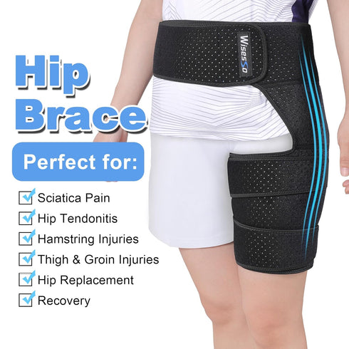 Hip Brace, Groin Wrap Hip Brace for Sciatica Pain Relief, Thigh Support for Groin, Thigh, Hamstring, Pulled Muscle Injury, Sciatic Nerve Brace For...