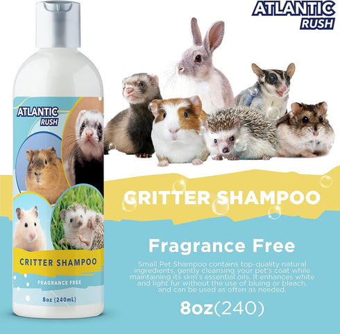 Critter Shampoo for Small Pets - 8oz Small Animal Fragrance Free Shampoo - Pet Shampoo for Small Critters Including Ferrets, Guinea Pigs, Rabbits,...