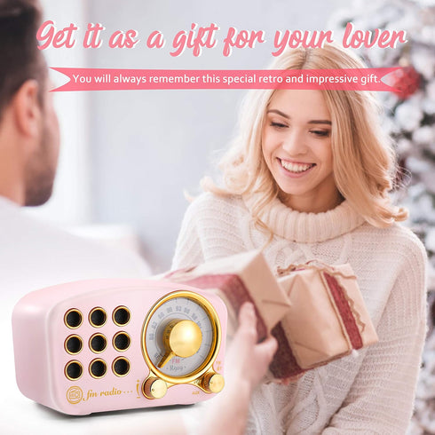 Retro Bluetooth Speaker FM Vintage Radio with Loud Volume, Strong Bass Enhancement, Bluetooth 5.0 Wireless Connection, Loud Volume,TF Card & MP3 P...