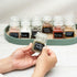 Oak & Steel 12 Pack 3.4oz Small Airtight Glass Spice Jars with Lids & Clip Top, 24 Labels & Chalk Pen - Square Bottles, Herb Jars, Mason Jars, Sea...