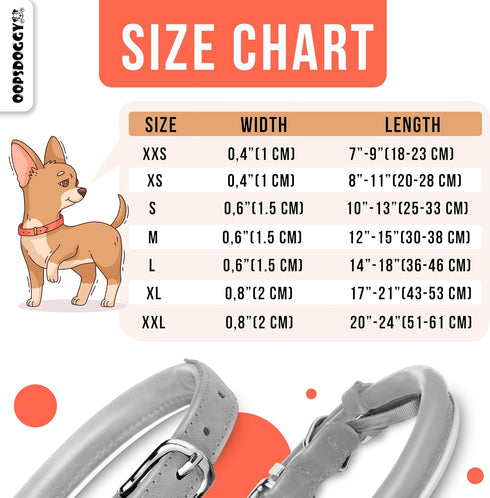 Reflective Rolled Leather Dog Collar for Small Dogs, Adjustable Soft Padded Pet Collar for Small Breed Dogs Puppy (XXS, 7"-9", Teal)...