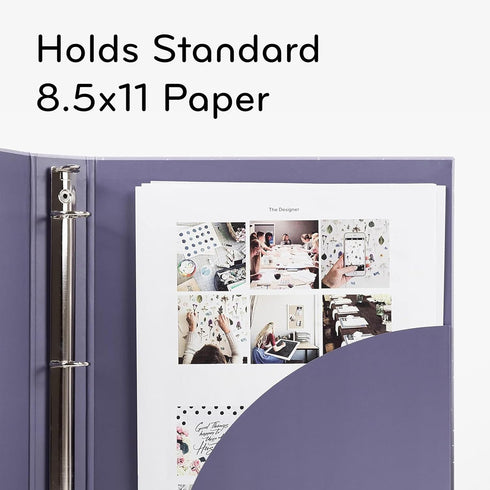 U Brands Eco-Conscious Celestial 1" Binder, Purple, Gold Metal O-Rings...
