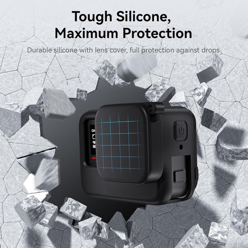 TELESIN Silicone Case Frame Housing Cage Protective Sleeve with Lens Cover Cap for Insta360 Ace Pro Insta 360 Camera Mount Accessories (for Insta3...