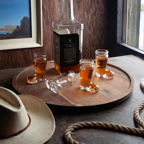 Final Touch Das Boot Shot Glasses - Set of Miniature Cowboy and Cowgirl-Inspired Shot Glasses - 1.5oz Capacity - Crystal Clear Thick Glass - Perfe...