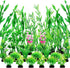 Green Fish Tank Decor Aquarium Plants, 25pcs Fish Tank Decorations Plants, Fish Tank Accessories, Aquarium Decor Artificial Plants, Small to Large...