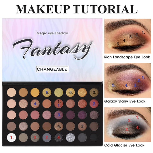 Professional Neutral Eyeshadow Makeup Palette, 40 Pigmented Matte Shimmer Warm Eye Shadows, Naked Nudes Rose Gold Smoky Brown Pressed Powder Palle...
