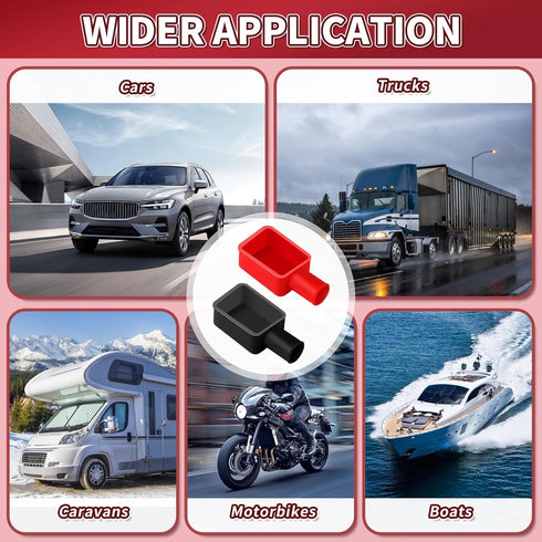 Battery Terminal Cover 8 Pcs, Battery Terminal Protector Isolate Soft Rubber, Positive Battery Terminal Cover Top Post, Battery Post Cover for Car...