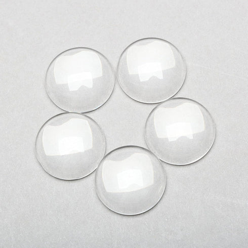Glass Cabochons Dome Tiles, 30PCS 18mm, Thickness 4.5mm, Clear Round Flat Back Dome Cabochons Set for DIY Craft Photo Charms, Cameo Pendants, Ring...