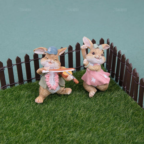 AUEAR, 35 Inch Mini Fairy Garden Fence Wood Ornament Wooden Decorative Picket Fence for DIY Crafts Project (Brown, 2-Pack)...