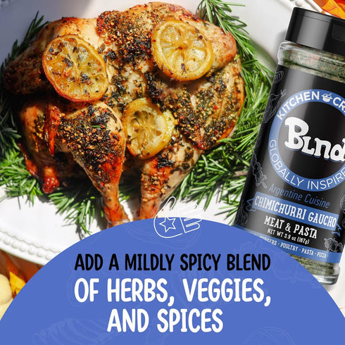 Kitchen Crafted - BLND Chimichurri Seasoning Dry Rub, Argentinian Herbs, Spices & Seasonings, Use As Pizza Seasoning, Steak Seasoning, Poultry Sea...