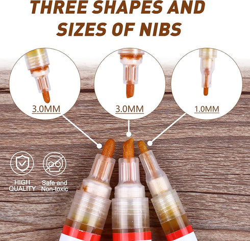 FUMILE Wood Burning Pen Set with 6PCS Scorch Pen Marker, 4PCS Wood Chips, 4PCS Sandpapers for DIY Wood Painting, Suitable for Artists and Beginner...