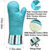 RED LMLDETA Heat Resistant 550 Degree Oven mitt, Silicone Oven Hot Mitts - 1 Pair, Extra Long Professional Baking Oven Gloves - Food Safe,Pot Hold...
