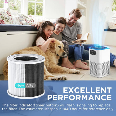 Original Filter Replacement for Air Purifier GL-K803, H13 True HEPA Air Cleaner Filter, 1*Piece...