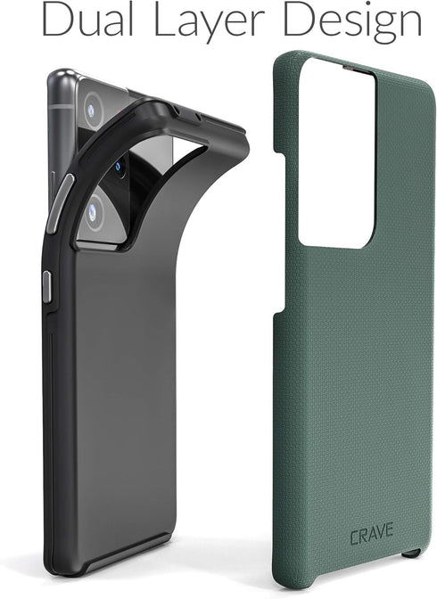 Crave Dual Guard for Galaxy S21 Ultra Case, Shockproof Protection Dual Layer Case for Samsung Galaxy S21 Ultra, S21 Ultra 5G (6.8 inch) - Forest G...