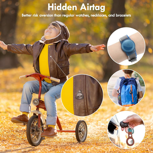 Apple Airtag Holder for Kids, 2 Pack Hidden GPS Tracker Cases, Anti-Removal Airtag Durable Case with Pins, Lightweight Inside Clothes, Suitable fo...