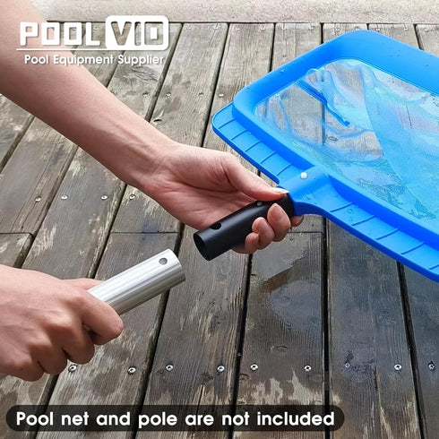 Pool Net Handle, Aluminum Adapter with EZ Clip for Pool Attachments and Standard Pool Poles, Easy Connection (2 Pack)...