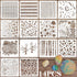 14 Pcs Mixed Media Stencils, Mabor DIY Crafts Stencils Painting Stencils for Wall Floor Decor Branches Patterns Stencils Geometric Styling Stencil...