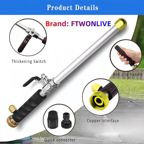 FTWONLIVE Upgraded Jet Nozzle for Garden Hose Power Washer Wand Hydro Jet High Pressure Washer Tools with 2 Different Nozzles and Hose Quick Conne...