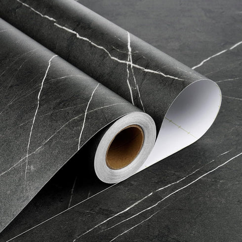Stickyart Pietra Black Marble Contact Paper for Cabinets and Drawers Removable Premium Wallpaper Peel and Stick Marble Countertops Waterproof Self...