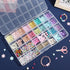 32 Grids Large Plastic Organizer Box with Dividers, Bead Storage Compartment Organizer Box for Jewelry Nail Accessories/Screw/Small Parts, Clear C...