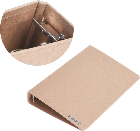 BCP 2pcs Kraft Paper 6-Holds Round Ring Binder Binding Hard Cover Protector for Journal Note Book (A6 Size)...